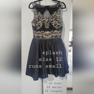 Black and Gold Embellished Dress